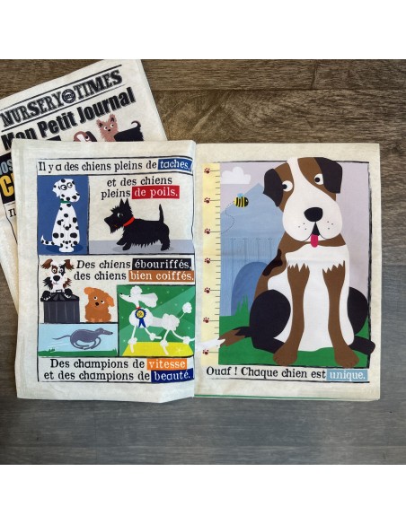 Livre d'éveil à froisser "Nos amis les chiens" - Mon Petit Journal