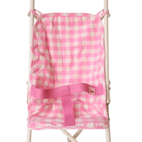Poussette vichy rose & blanc 2