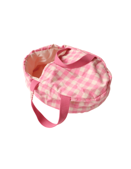 Couffin vichy rose & blanc