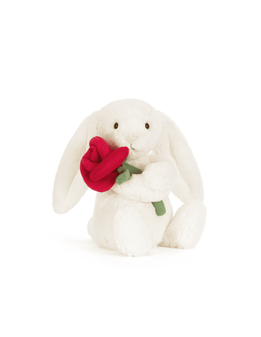 Peluche Bashful Lapin blanc et Rose (M) - Jellycat