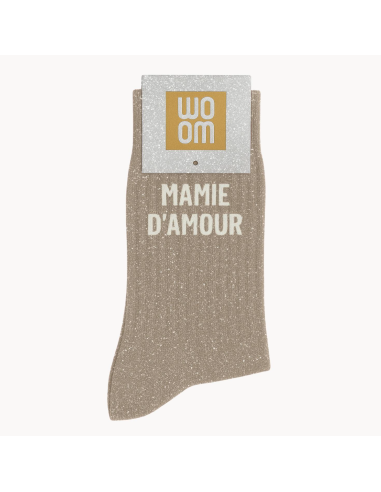 Chaussettes à paillettes Mamie d'Amour Beige