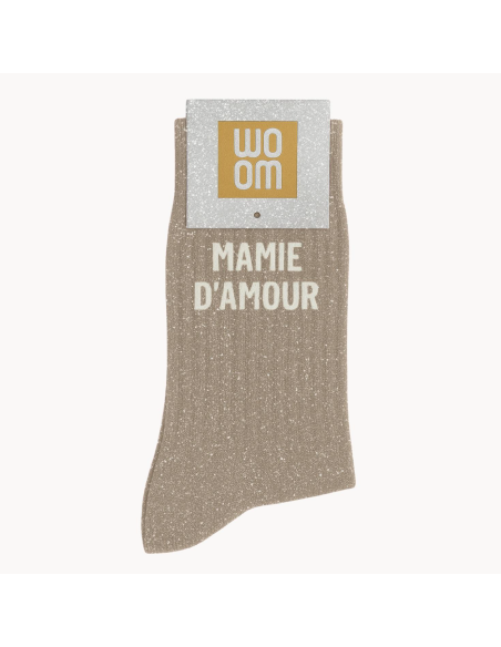 Chaussettes à paillettes Mamie d'Amour Beige