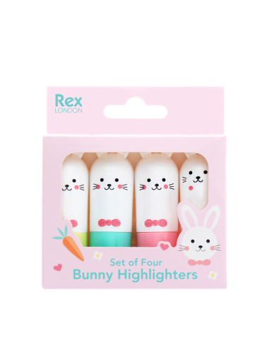 Set de 4 Mini Surligneurs Lapin - Rex