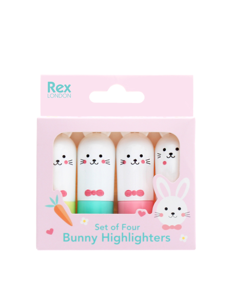 Set de 4 Mini Surligneurs Lapin - Rex