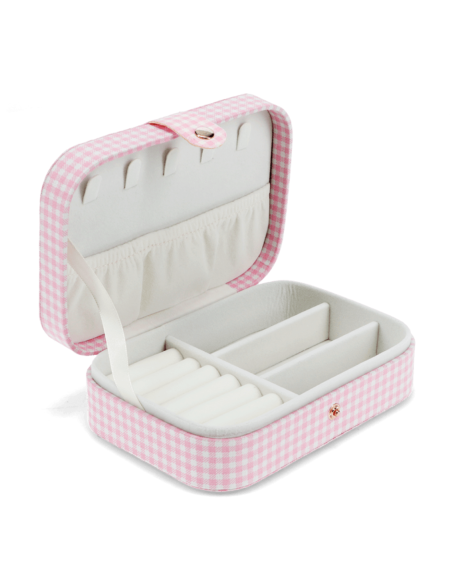 Boîte à bijoux vichy rose cerise - Rex London
