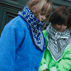 Foulard Damier bleu - Maison Augustin 2