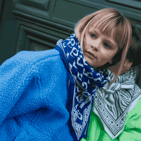 Foulard Damier bleu - Maison Augustin