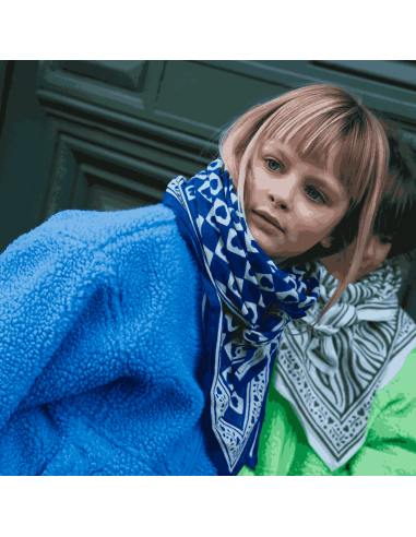 Foulard Damier bleu - Maison Augustin