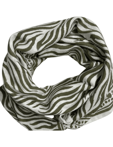 Foulard Zèbre kaki - Maison Augustin