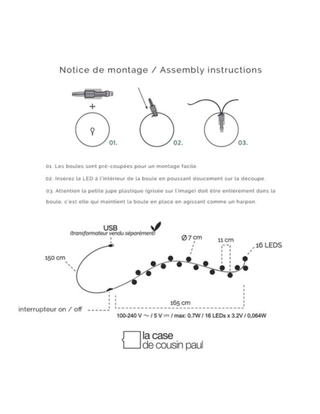 Coffret guirlande lumineuse Aube - La Case de Cousin Paul