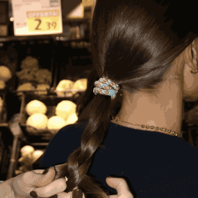 Elastique Mix Turquoise Coral Glitter - Kknekki 2