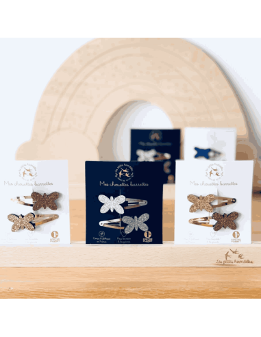 Duo de barrettes papillons dorés - Les Petites...