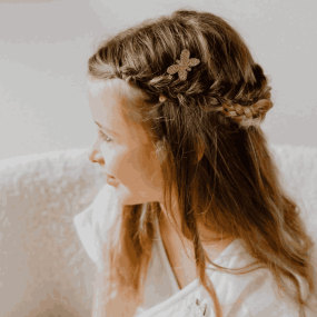 Duo de barrettes papillons dorés - Les Petites Hirondelles 2