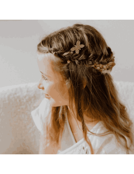 Duo de barrettes papillons dorés - Les Petites Hirondelles