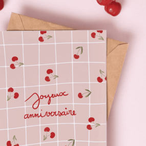 Carte double  Joyeux Anniversaire Cerise - My Lovely Thing 2