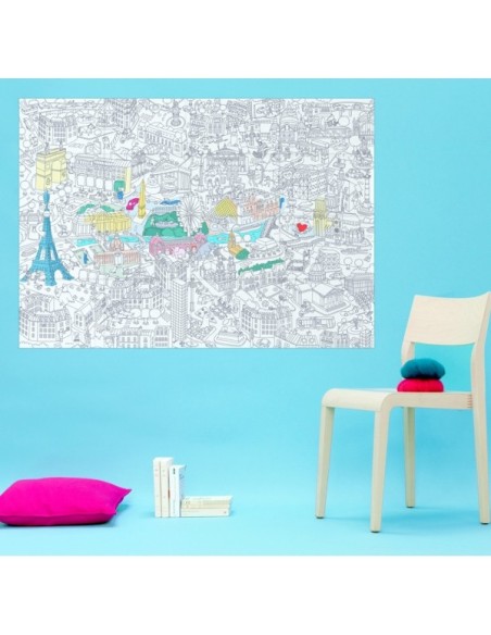 Poster Paris à colorier Omy