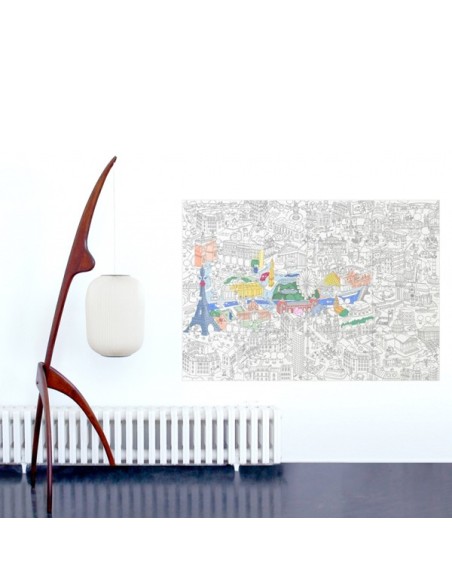 Poster Paris à colorier Omy