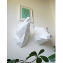 Kit de pliage papier trophée loup blanc - Assembli