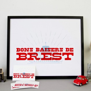 Affiche Bons baisers de Brest (2014) - Sérigraphie Le Marquis de Moon