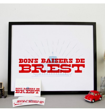 Affiche Bons baisers de Brest - Sérigraphie Le Marquis de Moon